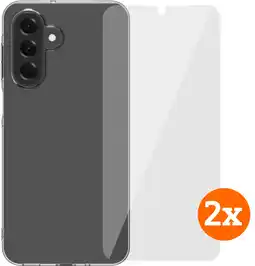 Coolblue BlueBuilt Samsung Galaxy A18/A17 Back Cover Transparant + Screenprotector Glas Duo Pack aanbieding