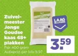 PLUS Zuivel-meester Jonge Goudse kaas 48+ plakken aanbieding