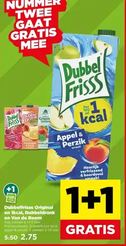 PLUS Dubbelfrisss Original en 1kcal, Dubbeldrank en Van de Boom aanbieding