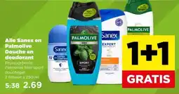 PLUS Alle Sanex en Palmolive Douche en deodorant aanbieding