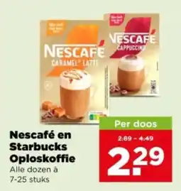 PLUS Nescafé en Starbucks Oploskoffie aanbieding