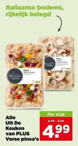 PLUS Alle Uit De Keuken van PLUS Verse pinsa's aanbieding