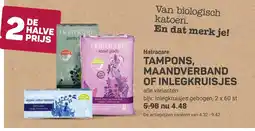 Ekoplaza Natracare tampons, maandverband of inlegkruisjes aanbieding