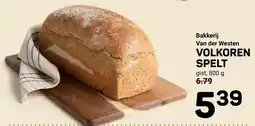 Ekoplaza Bakkerij Van der Westen VOLKOREN SPELT aanbieding