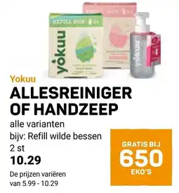 Ekoplaza Yokuu allesreiniger of handzeep aanbieding