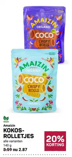 Ekoplaza Amaizin kokos-rolletjes aanbieding