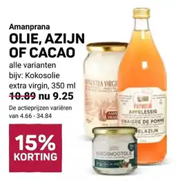 Ekoplaza Amanprana OLIE, AZIJN OF CACAO aanbieding
