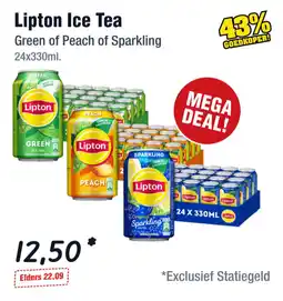 Budget Food Lipton Ice Tea Green of Peach of Sparkling aanbieding