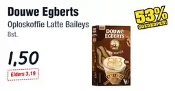 Budget Food Douwe Egberts Oploskoffie Latte Baileys aanbieding