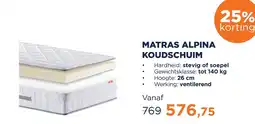 TotaalBED Matras alpina koudschuim aanbieding
