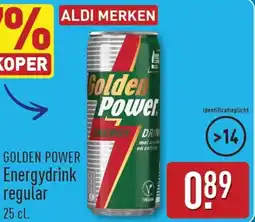 ALDI Golden power energydrink regular aanbieding