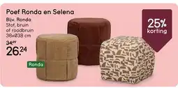 Leen Bakker Poef Ronda en Selena aanbieding