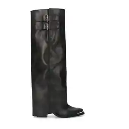 Wehkamp Sacha leren cowboylaarzen met flap zwart aanbieding