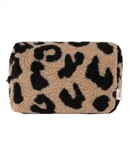 Wehkamp Life of Bulu teddy toilettas met panterprint bruin aanbieding