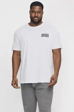 Wehkamp JACK & JONES PLUS SIZE regular T-shirt Plus Size wit aanbieding