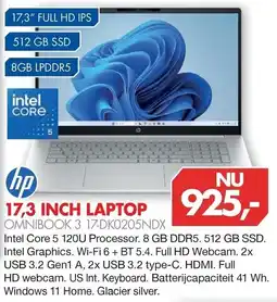 Vobis hp 17,3 inch laptop omnibook 3 17-dk020sndx aanbieding