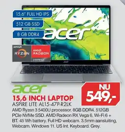 Vobis acer 15,6 inch laptop aspire lite al15-47p-r2lk aanbieding