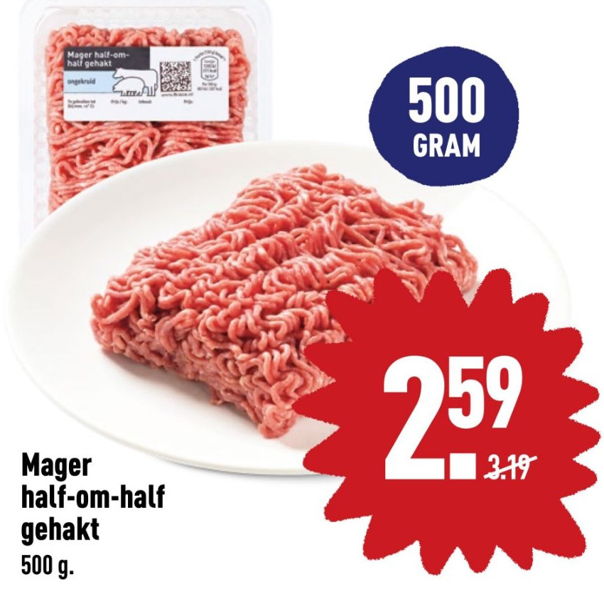 Mager halfomhalf gehakt aanbieding bij ALDI