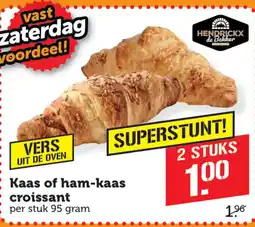 Coop hendrickx de bakker kaas of ham-kaas croissant aanbieding