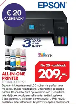 Vobis Epson all-in-one printer ecotank et-2922 aanbieding