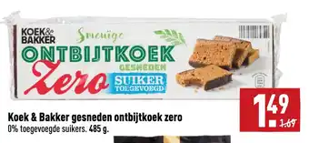 ALDI Koek & Bakker gesneden ontbijtkoek zero aanbieding