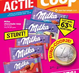 Coop Milka chocolade reep aanbieding