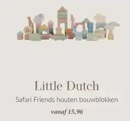 Babypark Little Dutch Safari Friends houten bouwblokken aanbieding