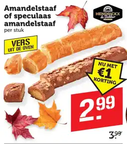 Coop hendrickx de bakker amandelstaaf of speculaas amandelstaaf aanbieding