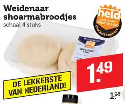 Coop Weidenaar shoarmabroodjes aanbieding
