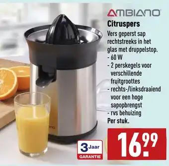 ALDI Ambiano Citruspers aanbieding