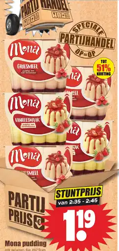 Dirk Mona pudding aanbieding