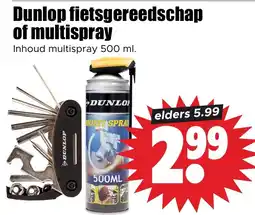 Dirk Dunlop fietsgereedschap of multispray aanbieding