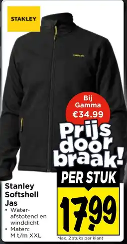 Vomar Voordeelmarkt Stanley Softshell Jas aanbieding
