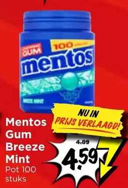 Vomar Voordeelmarkt Mentos Gum Breeze Mint aanbieding