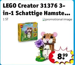Kruidvat LEGO Creator 31376 3-in-1 Schattige Hamster met Bloem aanbieding