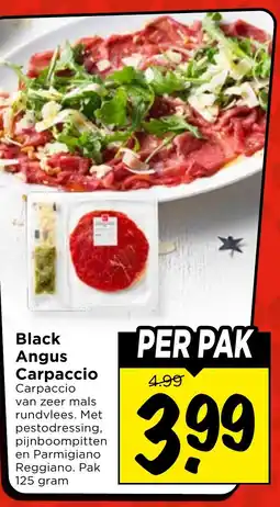 Vomar Voordeelmarkt Black Angus Carpaccio aanbieding