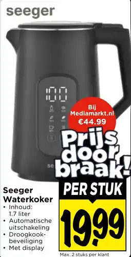 Vomar Voordeelmarkt Seeger Waterkoker aanbieding
