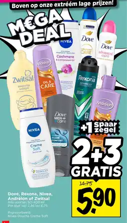 Vomar Voordeelmarkt Alle Dove, Rexona, Nivea, Andrélon of Zwitsal aanbieding