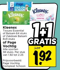 Vomar Voordeelmarkt Kleenex Tissues Essential of Balsam of Zakdoek Balsam of Page Vochtig aanbieding