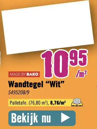 Hornbach Wandtegel “Wit" 5495208/9 aanbieding