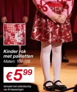 Kik Kinder Rok met Pailletten aanbieding