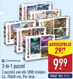 ALDI Clementoni 3-in-1 puzzel aanbieding
