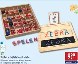 ALDI Houten schrijfstation of alfabet aanbieding