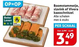 Hoogvliet Alle Boomstammetje, slavink of Vivera kaasschnitzel aanbieding