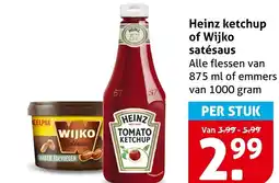 Hoogvliet Alle Heinz ketchup of Wijko satésaus aanbieding