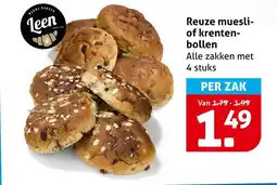Hoogvliet Alle Reuze muesli of krentenbollen aanbieding