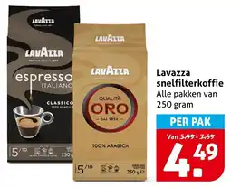 Hoogvliet Alle Lavazza snelfilterkoffie aanbieding