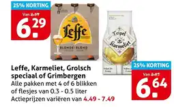 Hoogvliet Alle Leffe, Karmeliet, Grolsch speciaal of Grimbergen aanbieding
