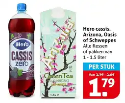 Hoogvliet Alle Hero cassis, Arizona, Oasis of Schweppes aanbieding