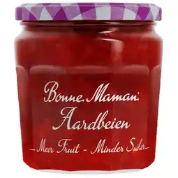 Dekamarkt Bonne Maman Fruitbeleg meer fruit minder suiker aardbei aanbieding